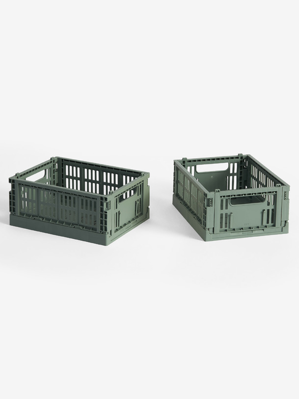 set de 2 mini caisses crate sauge - hay sage