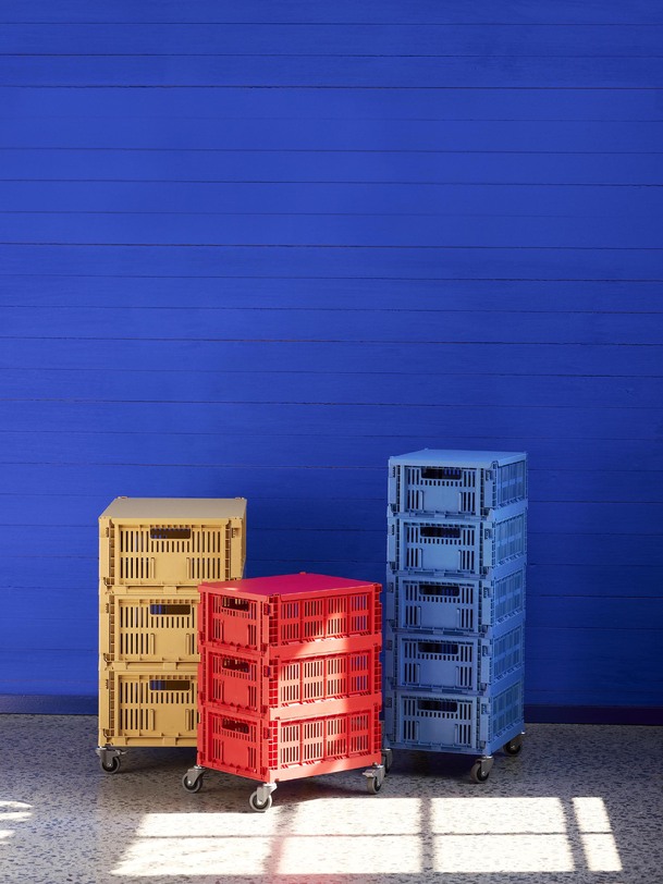 couvercle metal rouge - colour crate - hay red
