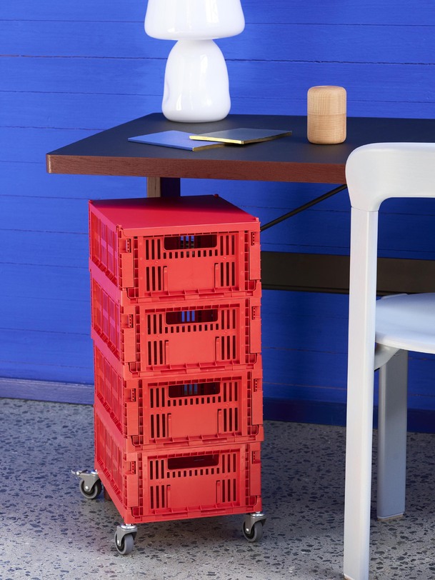 couvercle metal rouge - colour crate - hay red