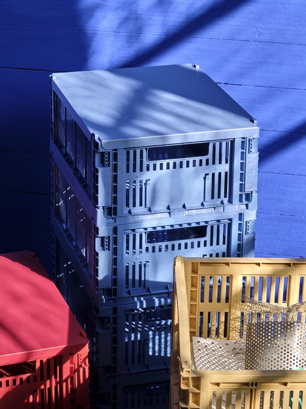 couvercle metal bleu electrique - colour crate - hay blue