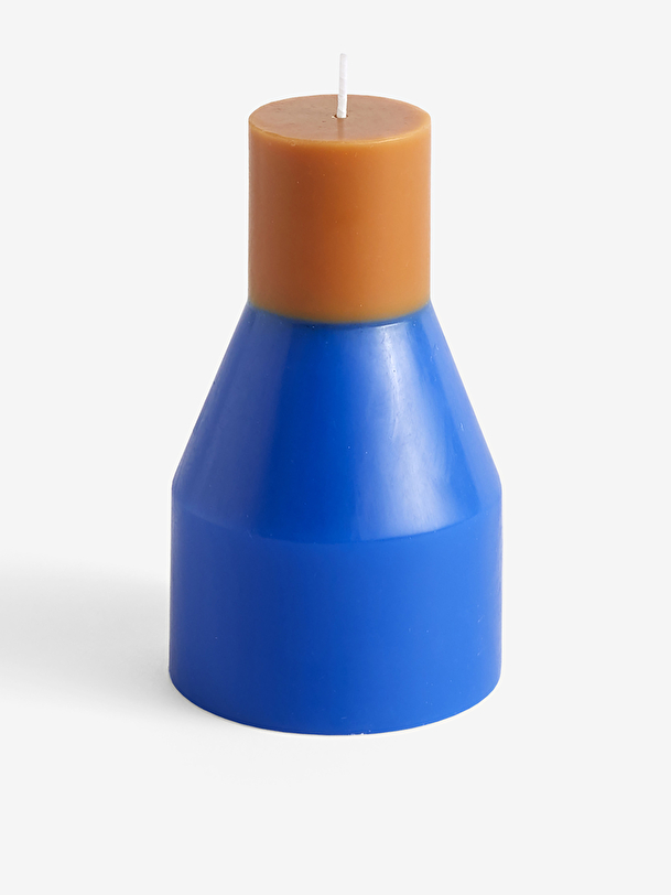 pillar candle electric blue s bleuorange