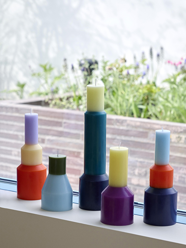 pillar candle electric blue s bleuorange
