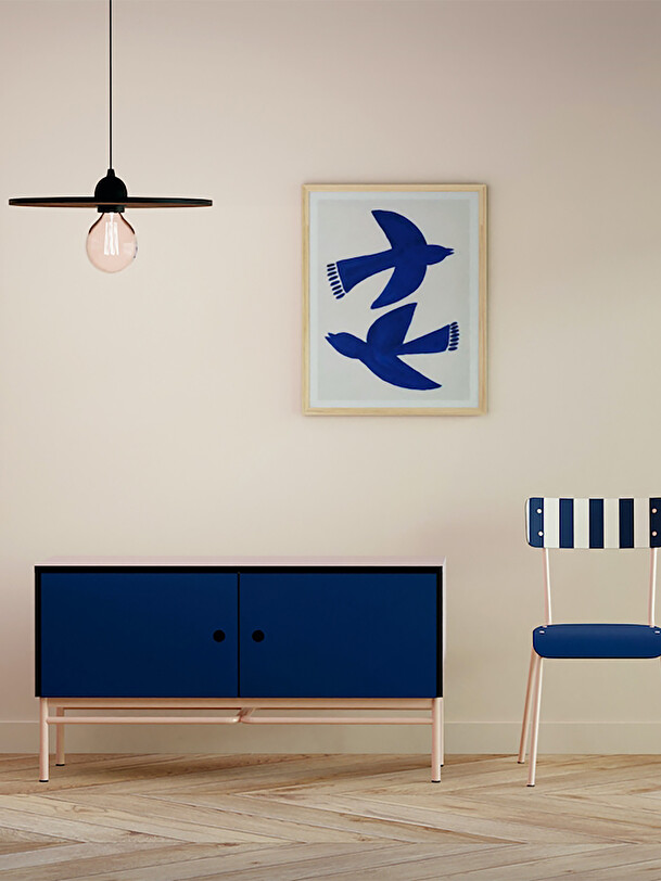 suzie navy striped chair marine
