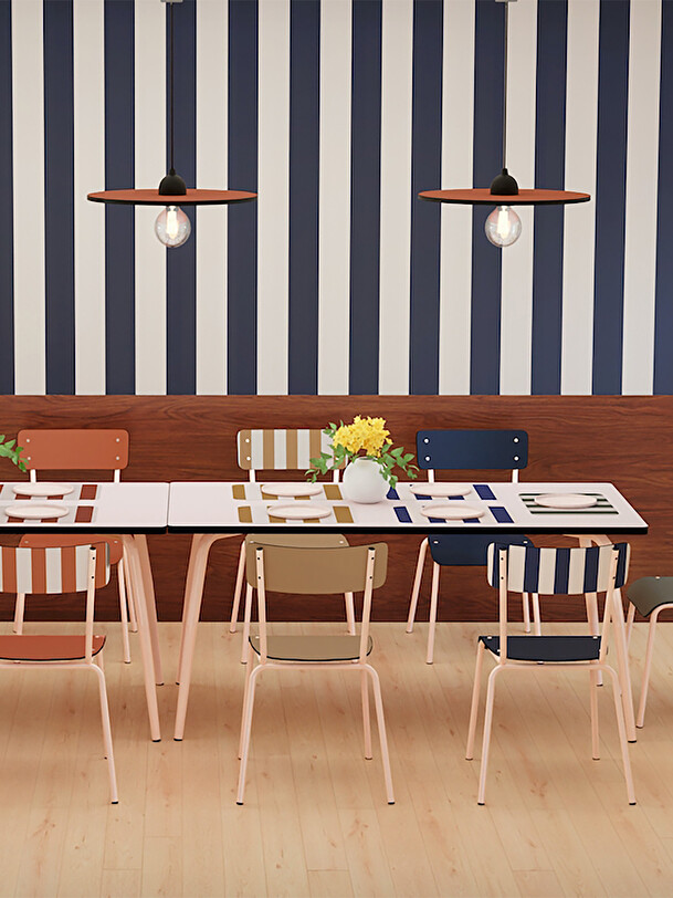 suzie navy striped chair marine
