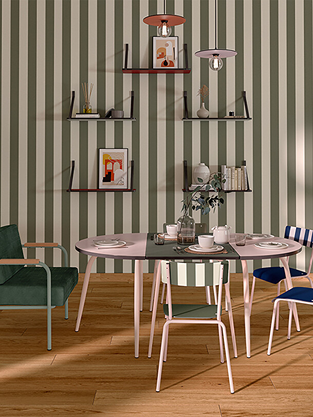 suzie navy striped chair marine