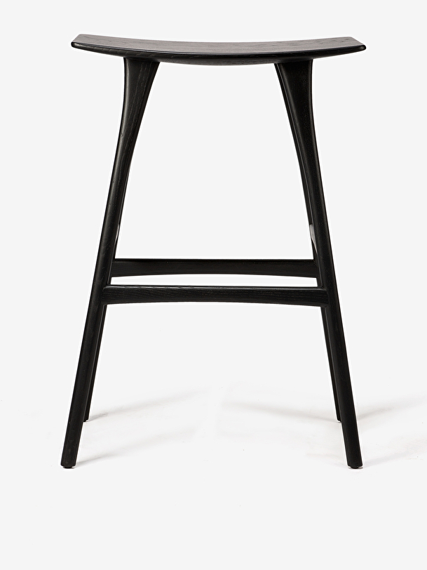oak osso bar black stool chene fonce