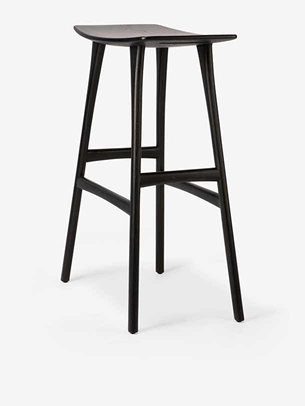 oak osso bar black stool chene fonce