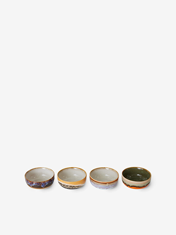 set of 4 tapas bowls 70s multicolored