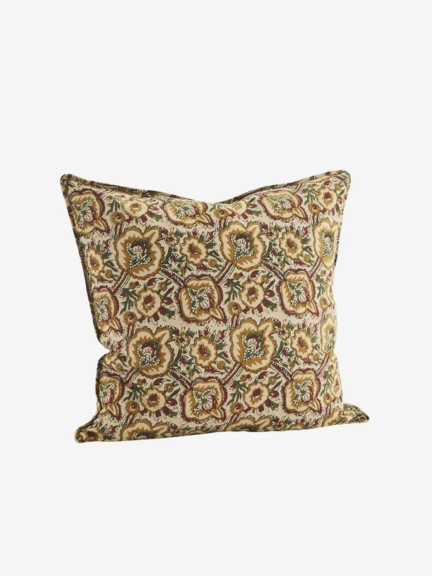 coussin print 50x50 - mme stoltz mustard