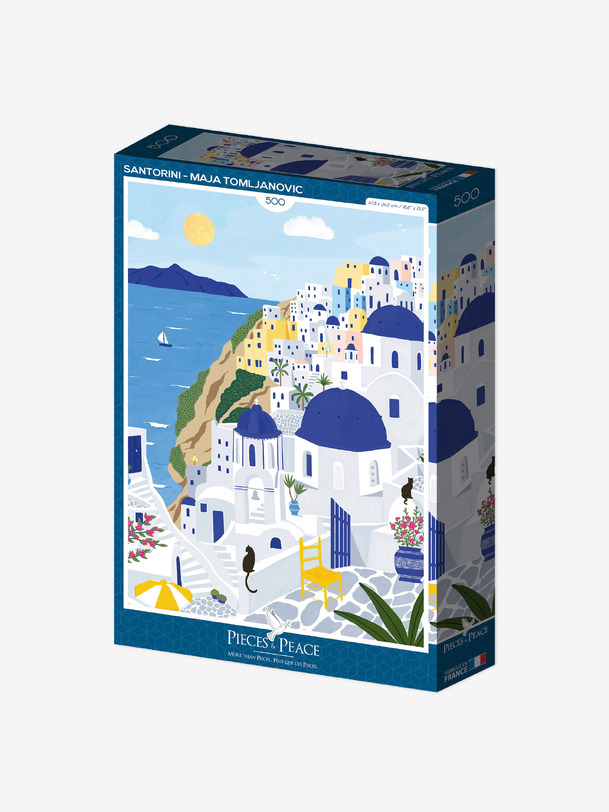 puzzle santorini 500 pieces - piece love blue