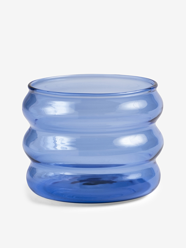 blue chubby glass blue