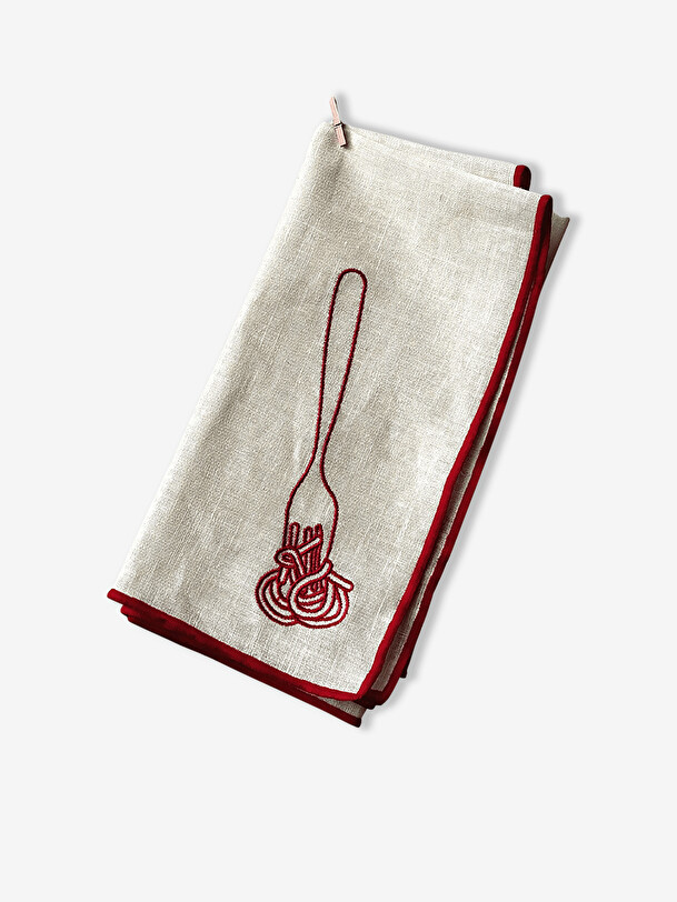 set of 2 spaghetti napkins ecru