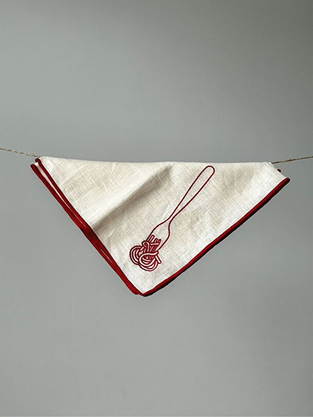 set of 2 spaghetti napkins ecru