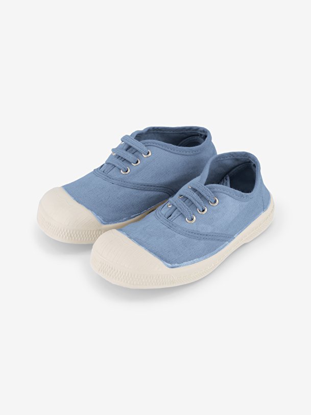 kids lace-up tennis denim
