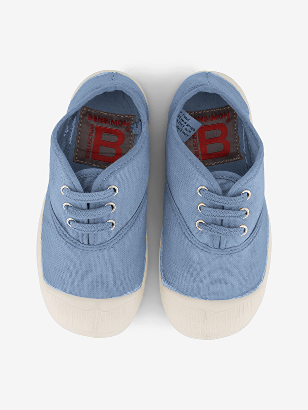 kids lace-up tennis denim