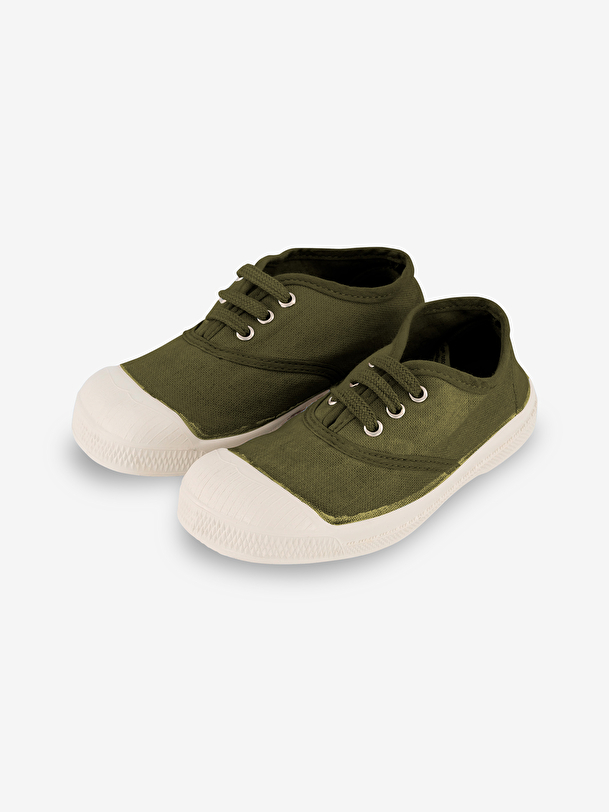kids lace-up tennis khaki