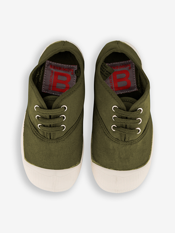 kids lace-up tennis khaki