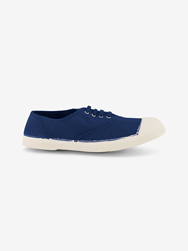 men lace-up tennis indigo