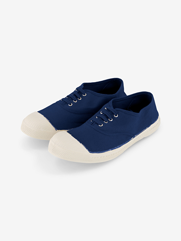 men lace-up tennis indigo