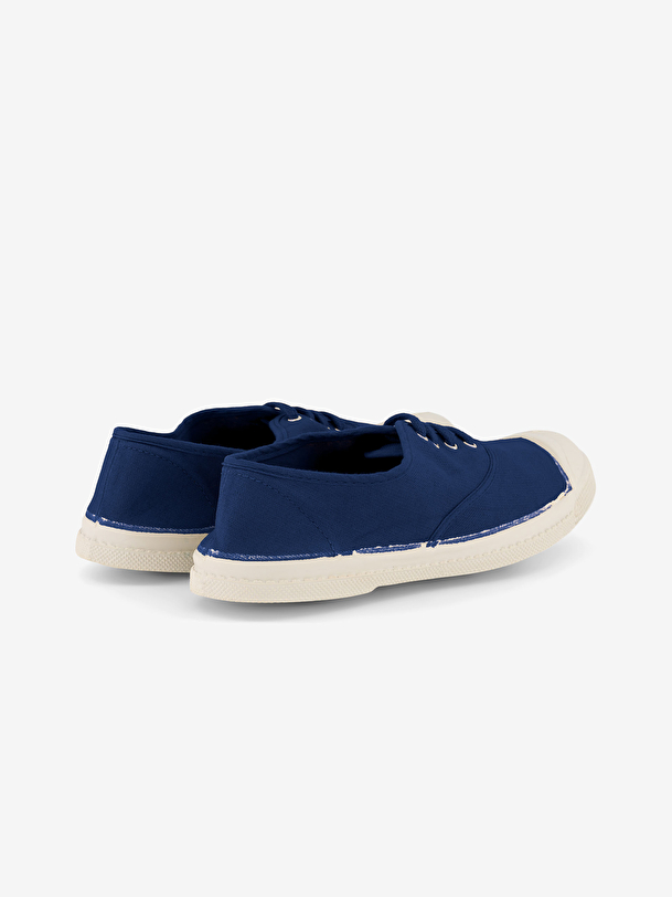men lace-up tennis indigo