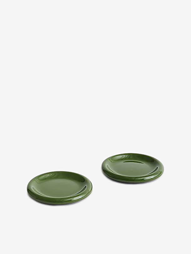 set of 2 barro plates 18cm green green