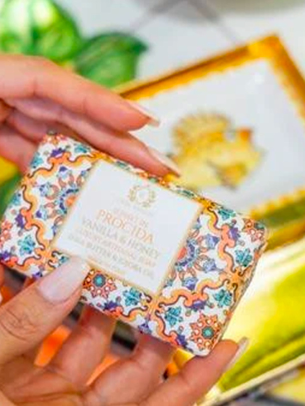 savon sunset in procida - casa amalfi orange