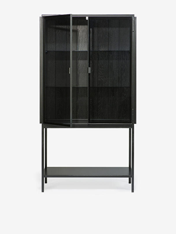 anders storage cupboard in glass and metal - 2 doors fume