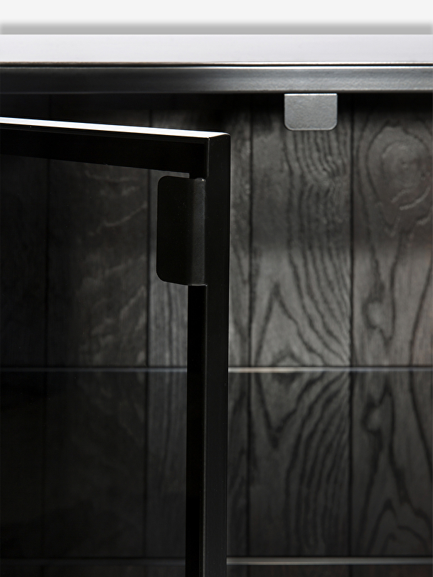 anders storage cupboard in glass and metal - 2 doors fume
