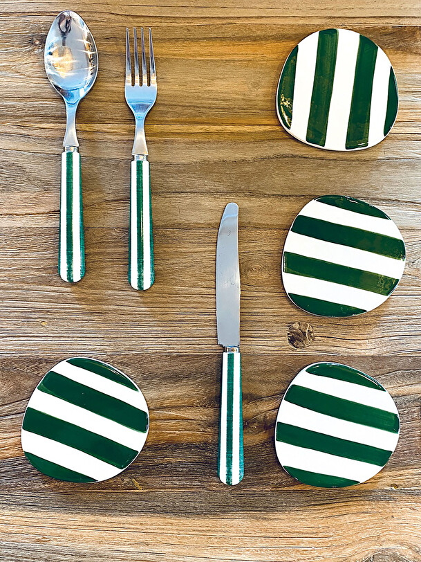 paul fork green stripe green
