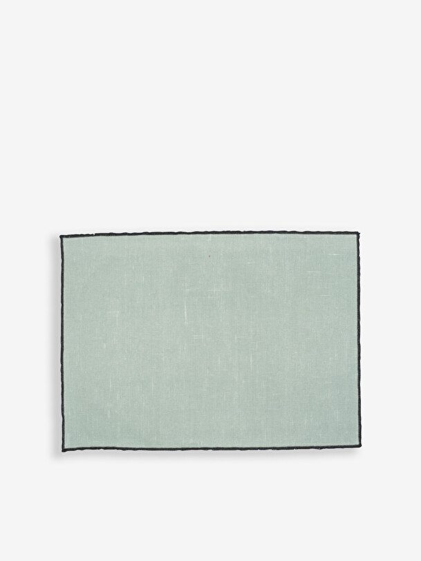 set of celadon coated linen table set 35x48 celadon