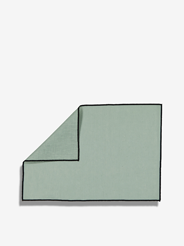 set of celadon coated linen table set 35x48 celadon