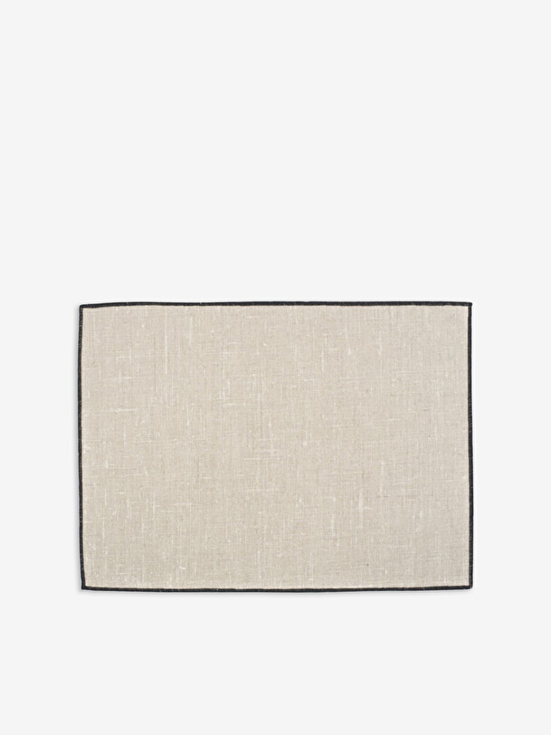 set of natural coated linen table set 35x48 natural