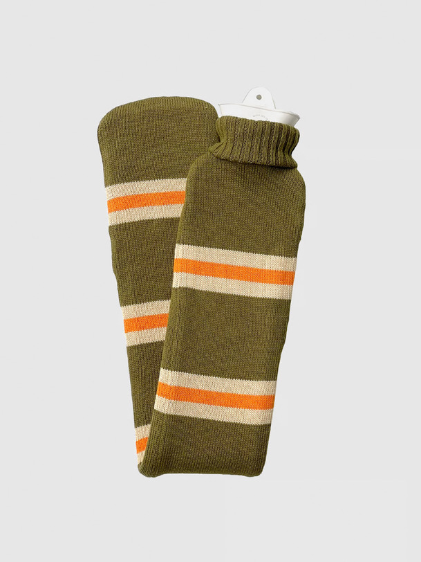 organic long hot water bottle khaki-orange khaki