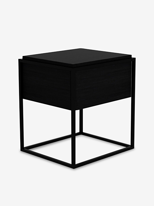 oak monolit black bedside table black