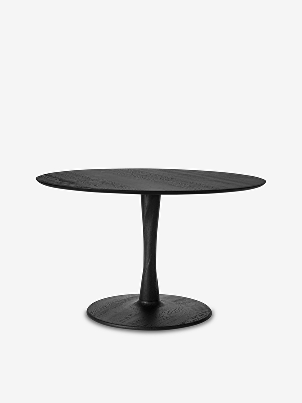 oak torsion round black table d127 black