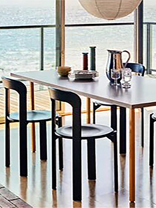 grey two-tone table ochre foot 200x90 ocher