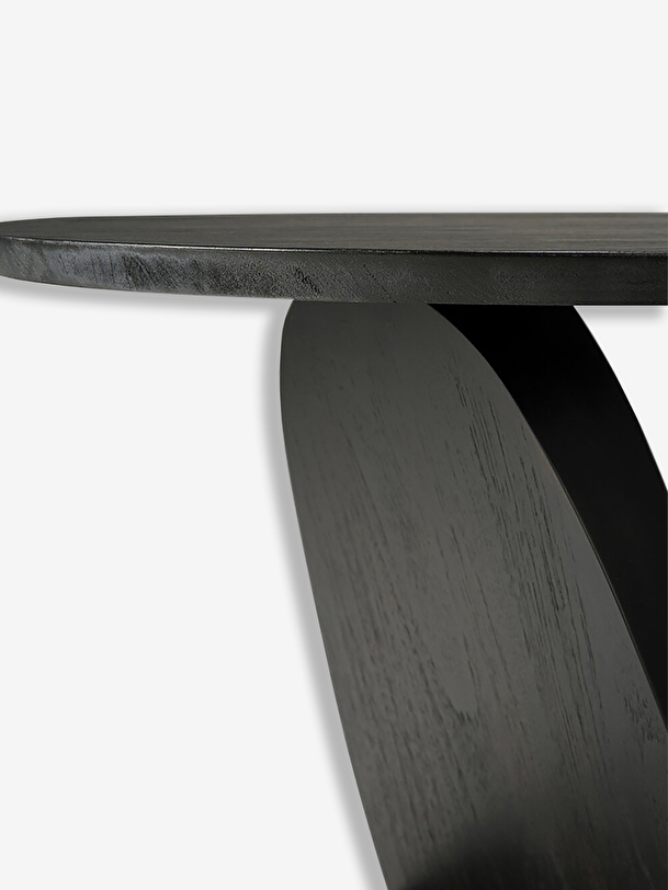 teak oblic black side table d52 cm black