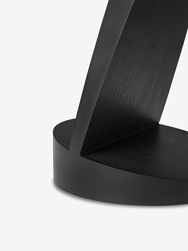 teak oblic black side table d52 cm black