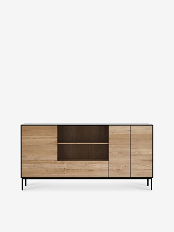 oak blackbird sideboard - 3 doors 2 drawers chene fonce