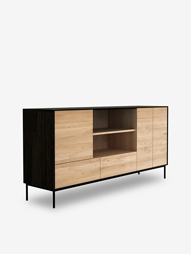 oak blackbird sideboard - 3 doors 2 drawers chene fonce