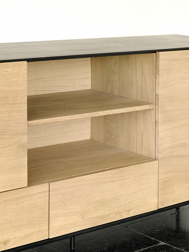 oak blackbird sideboard - 3 doors 2 drawers chene fonce