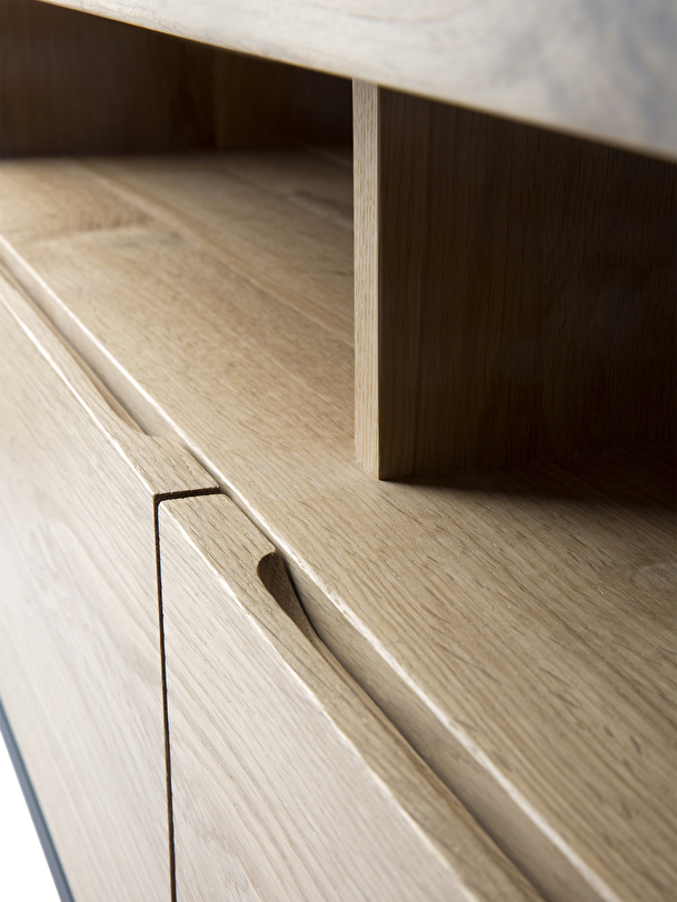 meuble tv ligna en chene - 3 tiroirs light oak