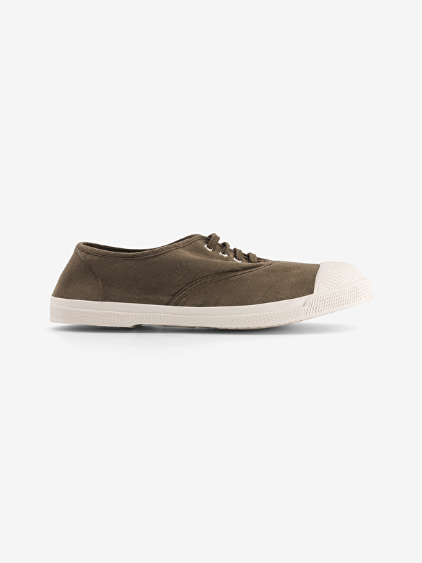 woman lace-up tennis khaki
