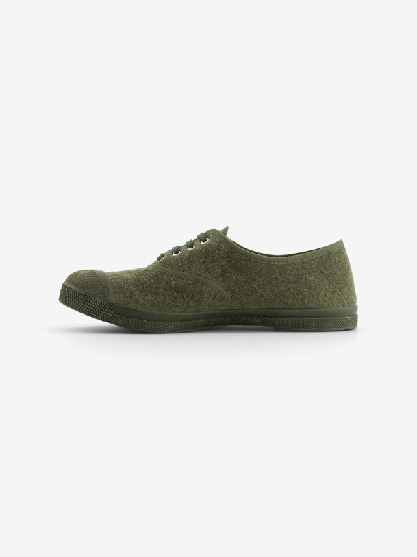 womens lace-up flannel tennis khaki