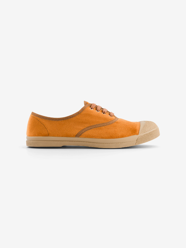 womens lace-up velour sneakers brick