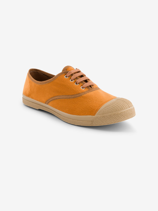 womens lace-up velour sneakers brick