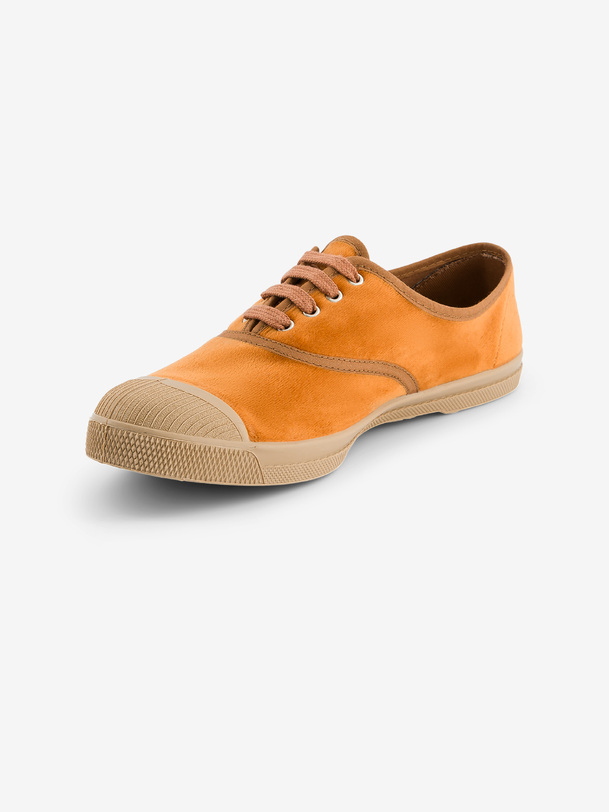 womens lace-up velour sneakers brick