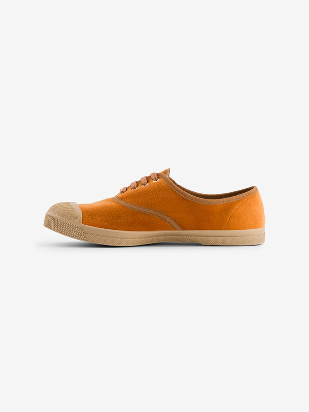womens lace-up velour sneakers brick